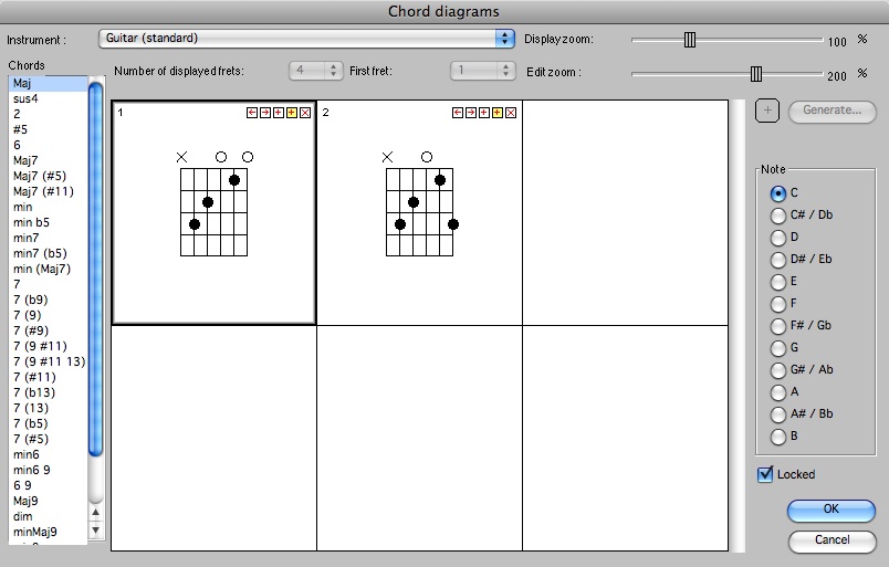 G2 Guitar Chord Chart